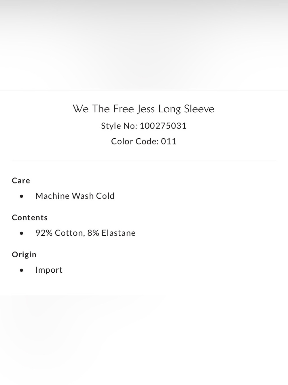 Free People We The Free Jess Long Sleeve - Clean Ivory - Picture 9 of 9